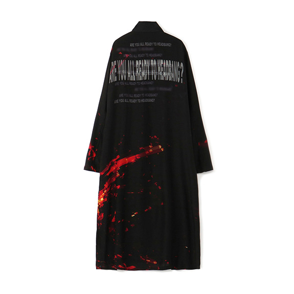 RIB COLLAR LONG SHIRT背面