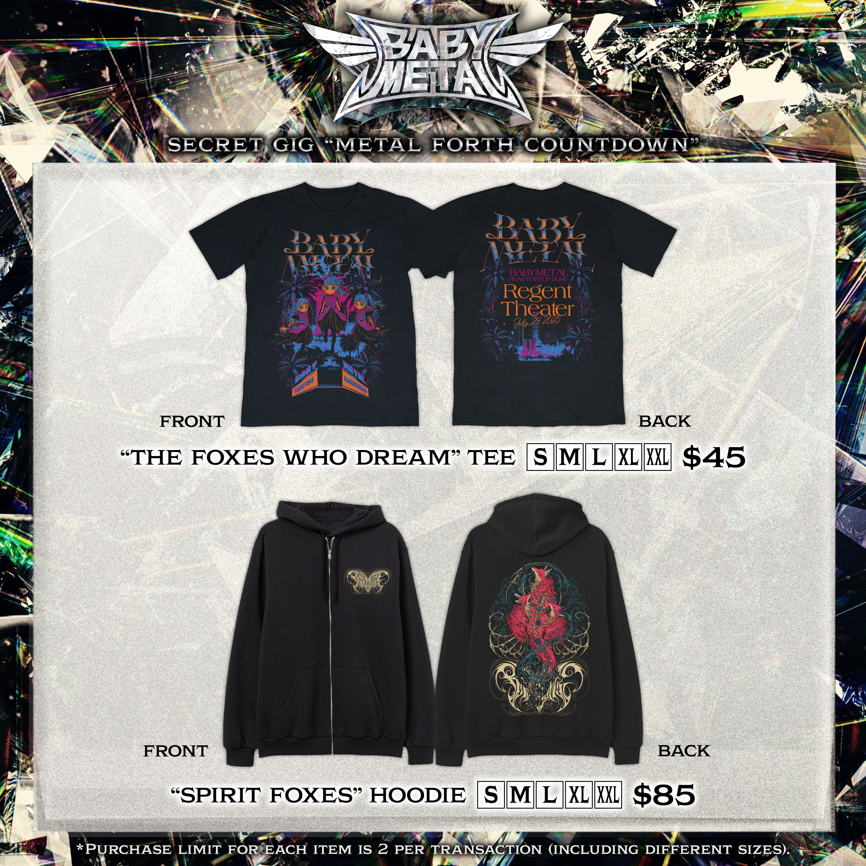 【新品未開封】BABYL『2025 SECRET OBJECT』TEE Babymetal vs Seikima-II Evil Comes And Heavy Metal Official